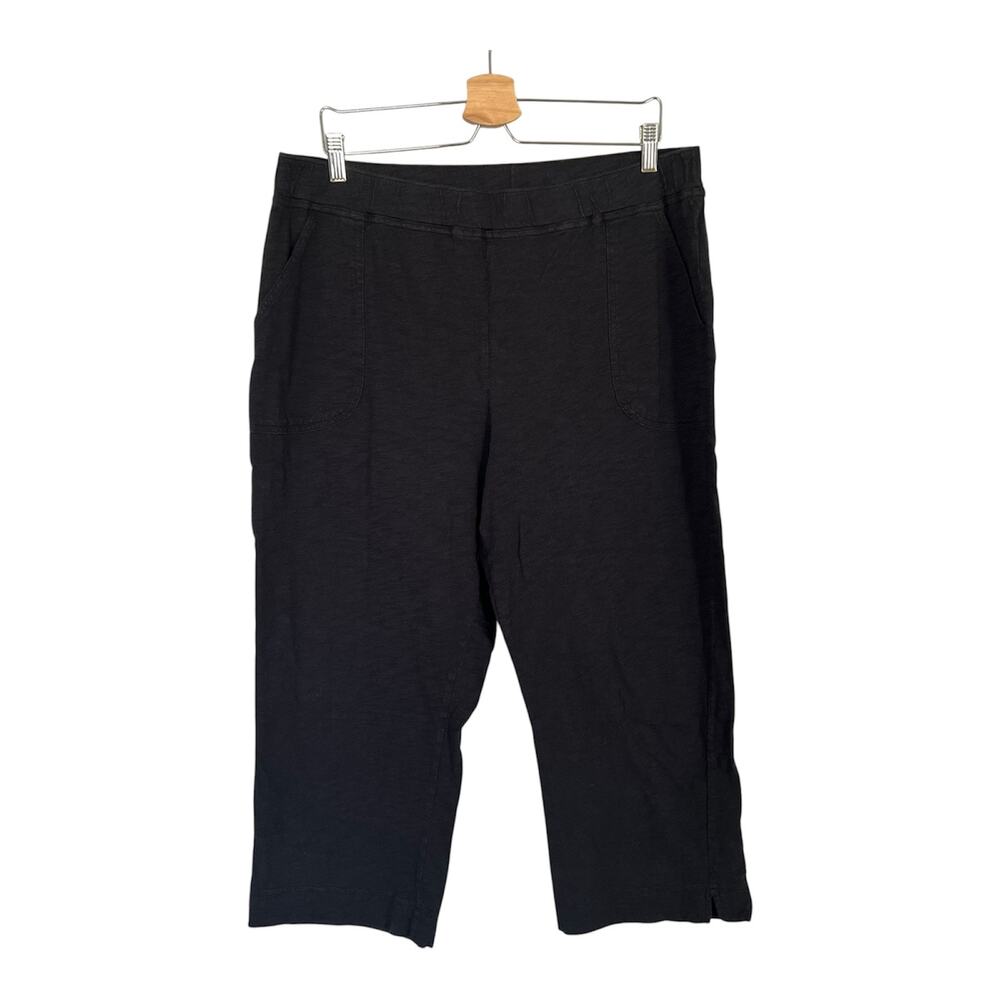 Escape Habitat Clothing Pants Women's XL Black Textured Cotton On The Go Capri - Picture 2 of 12